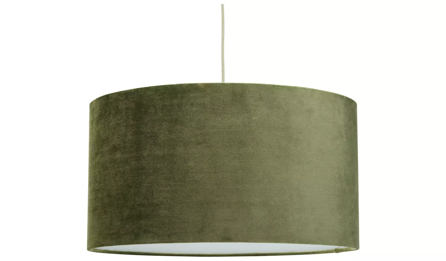 Habitat Green Velvet Easy Fit Drum Lampshade - 49cm