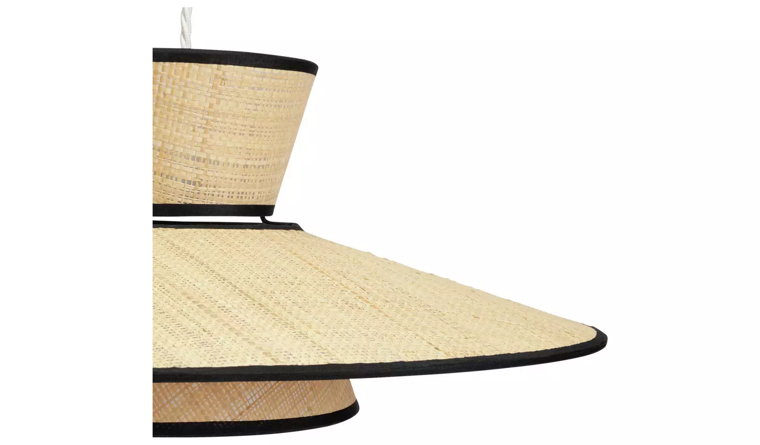 Habitat Otto Natural Raffia 2 Tier Lampshade - 50cm