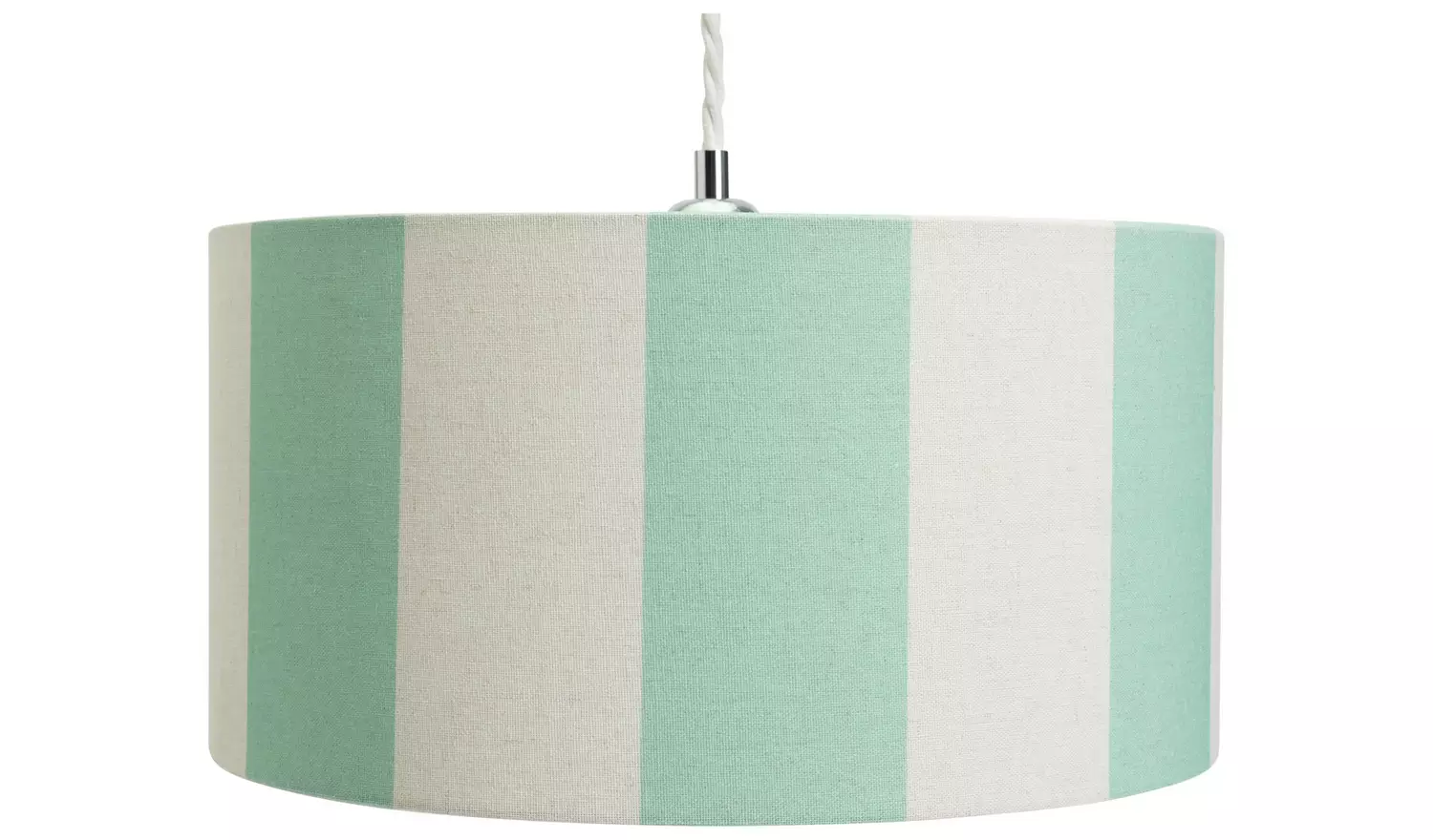 Habitat Mint Green Striped Faux Linen Drum Lampshade - 35cm