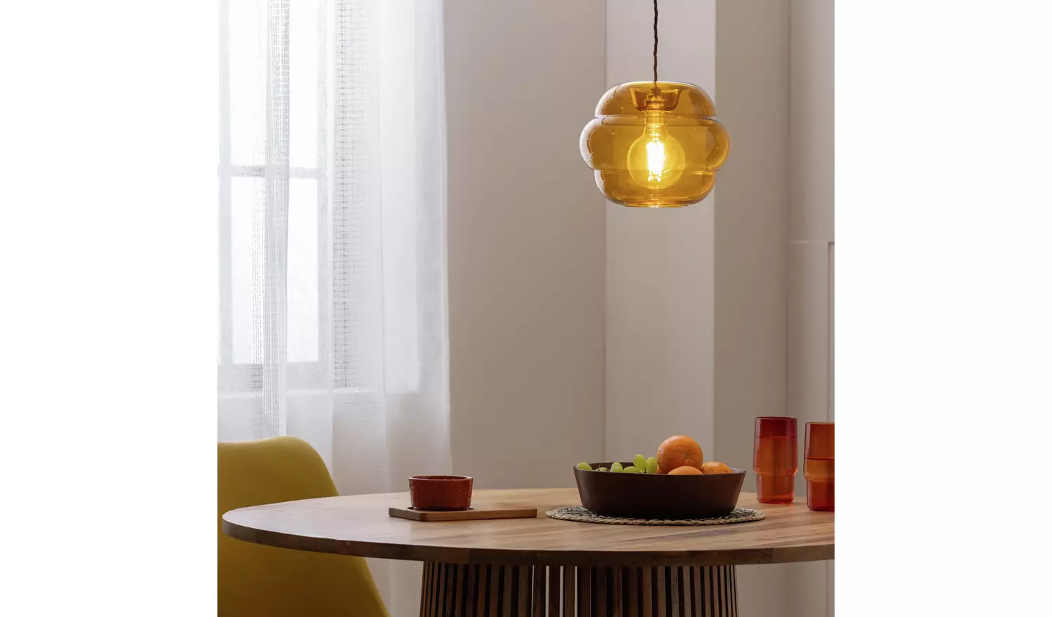 Habitat Orange Glass Honeycomb Easy Fit Lampshade - 25cm