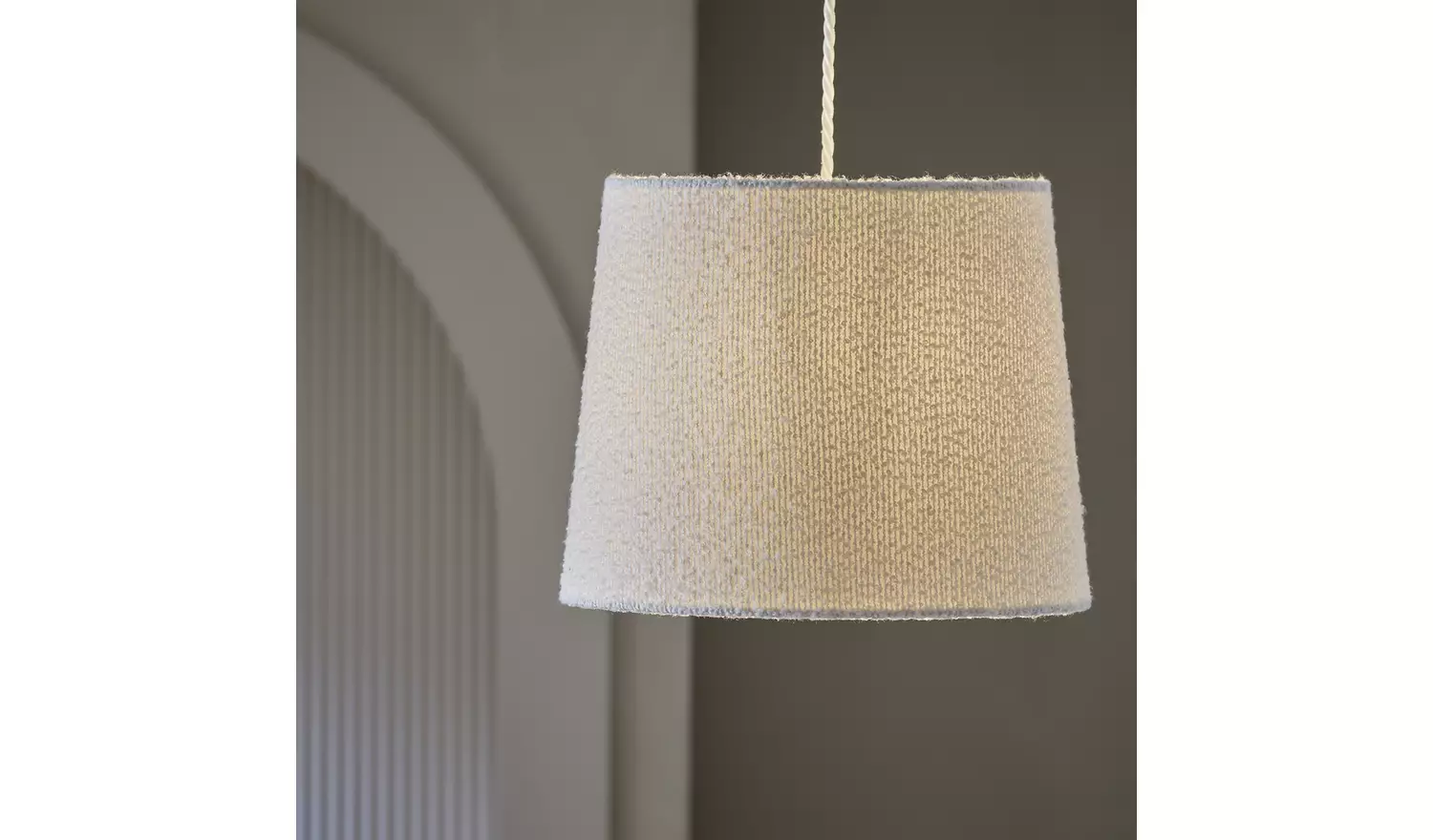Habitat Boucle Tapered Cream Easy Fit Lampshade - 32.5cm