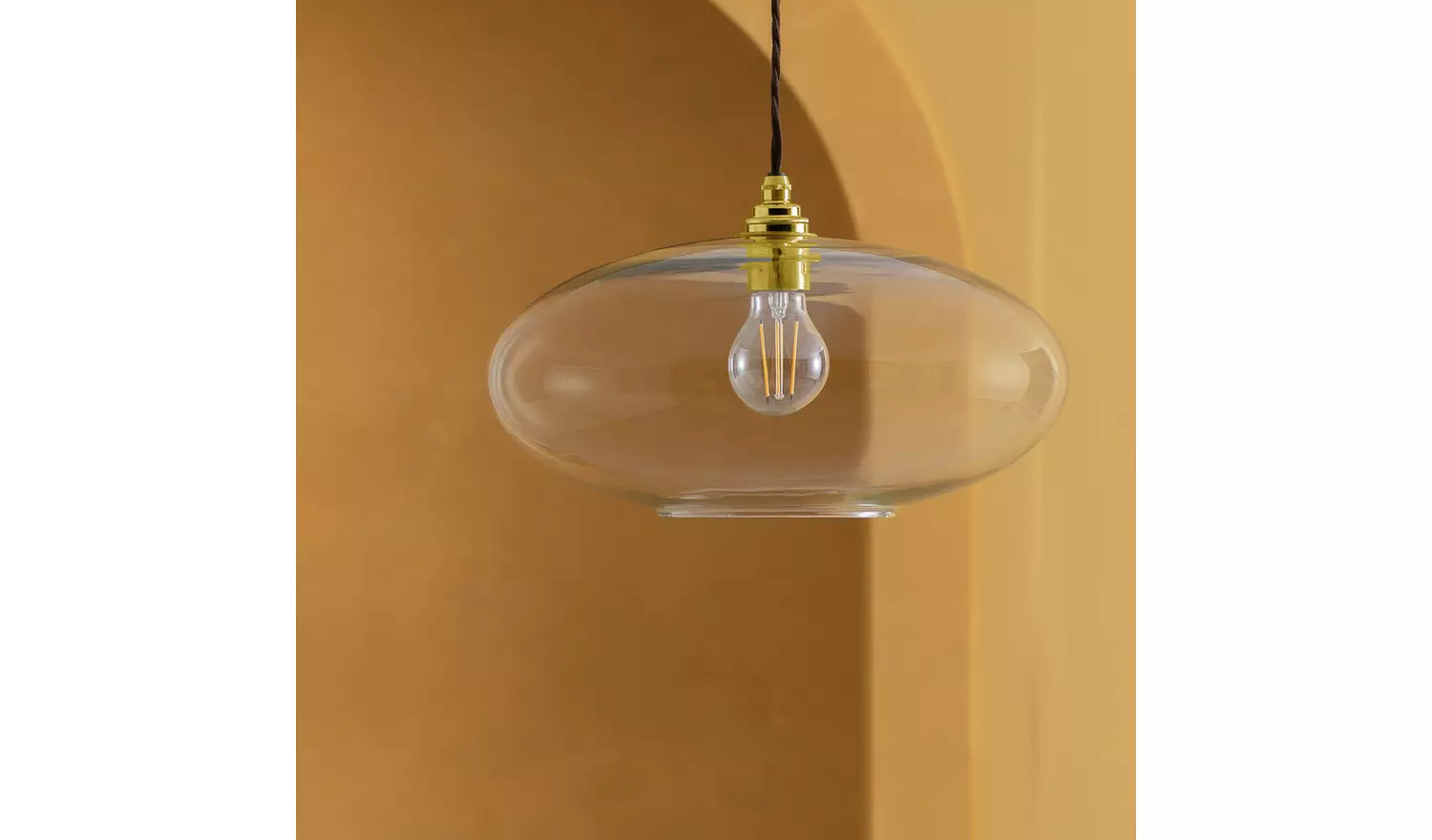 Habitat Glass Clear Easy Fit UFO Lampshade - 35cm