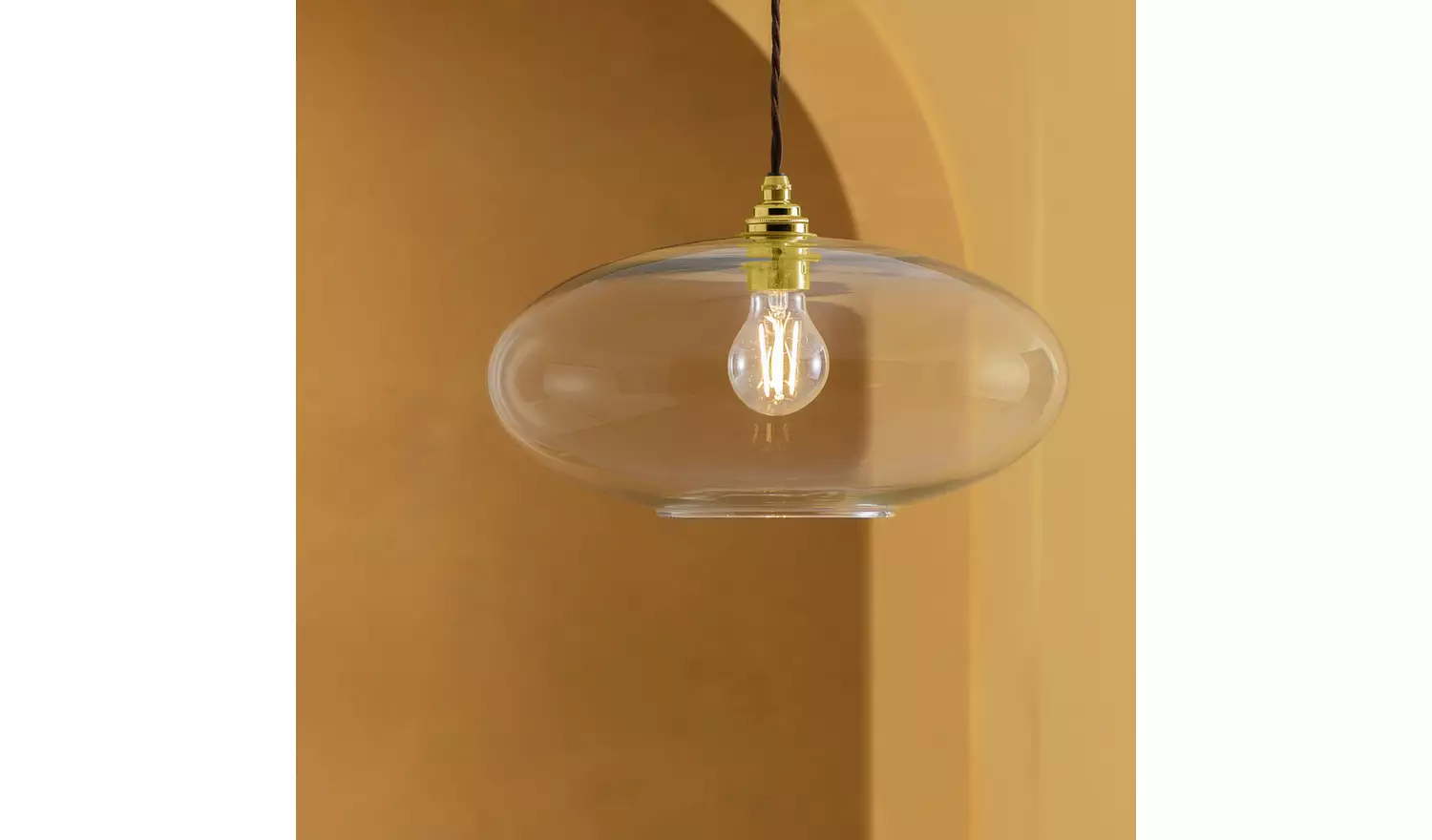 Habitat Glass Clear Easy Fit UFO Lampshade - 35cm