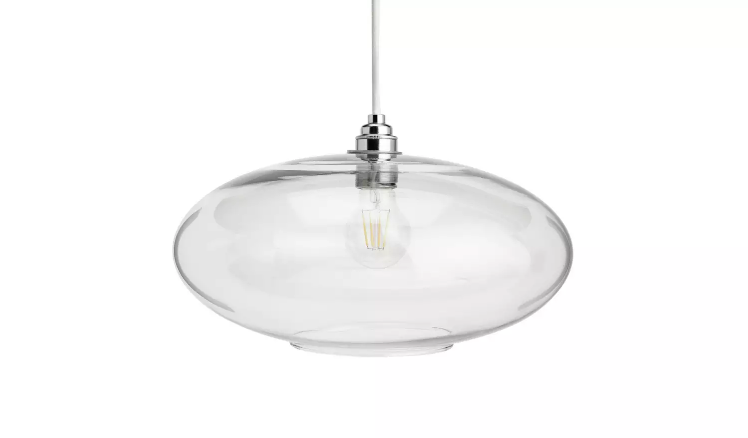Habitat Glass Clear Easy Fit UFO Lampshade - 35cm