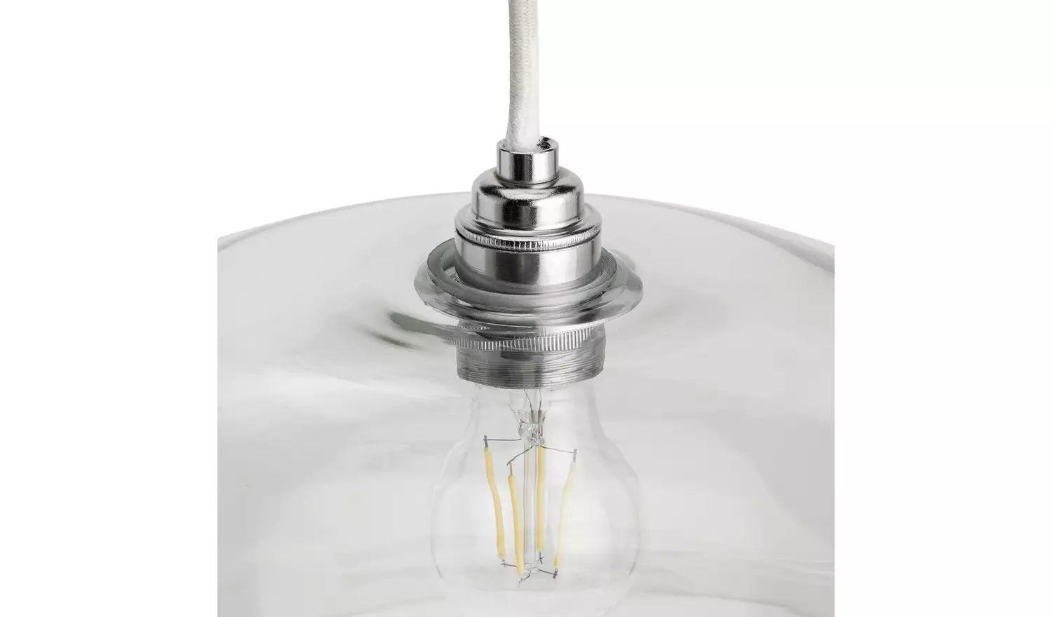 Habitat Glass Clear Easy Fit UFO Lampshade - 35cm