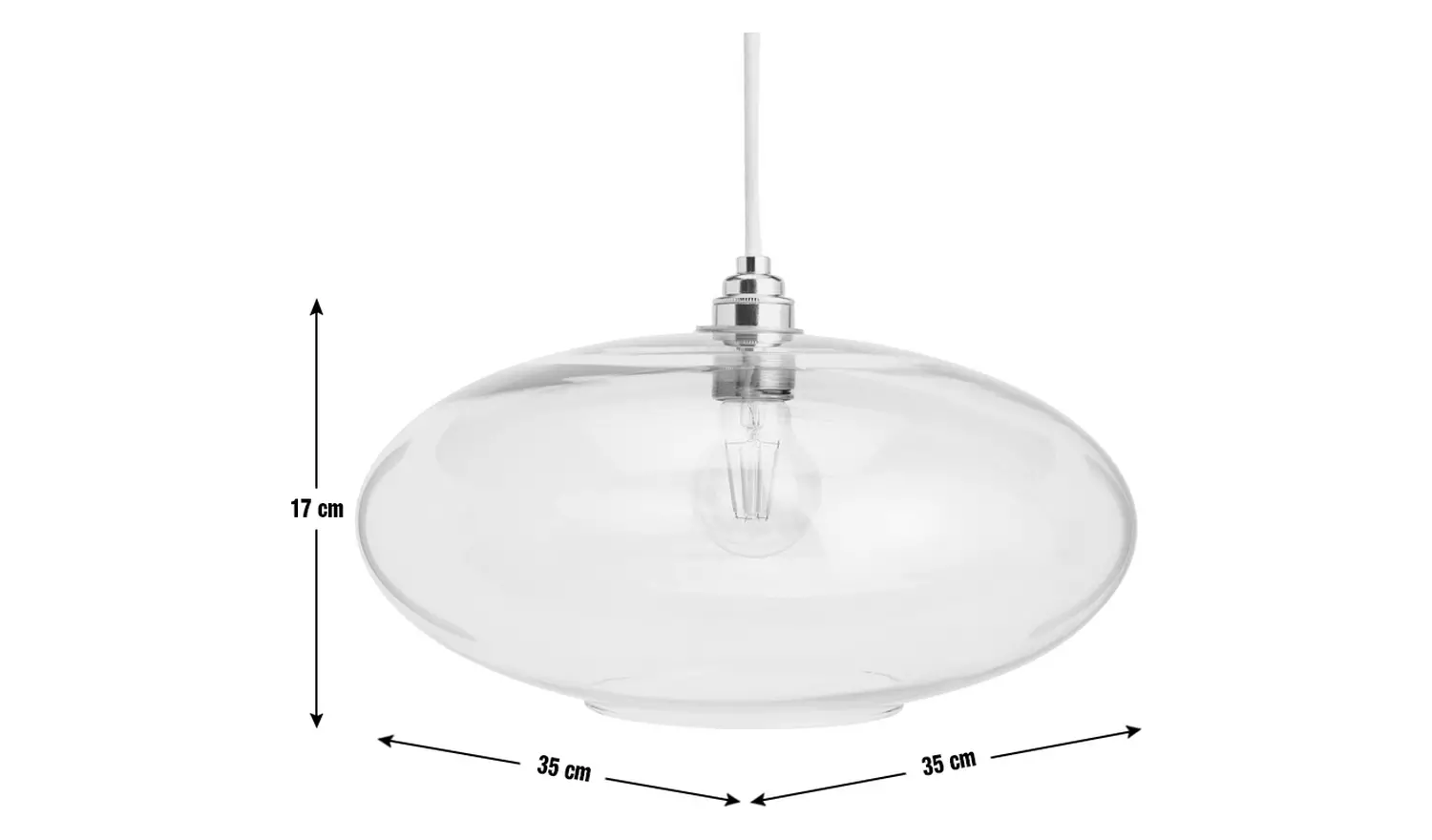 Habitat Glass Clear Easy Fit UFO Lampshade - 35cm