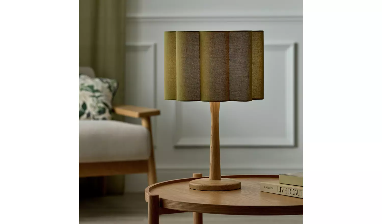 Habitat Pleat Olive Easy Fit Lampshade - 30cm