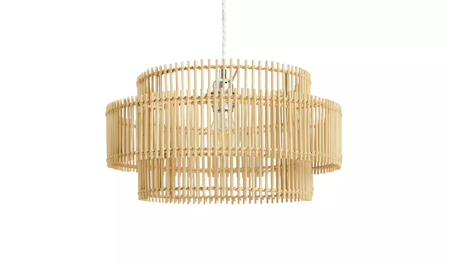 Habitat Natural Bamboo 2 Tier Easy Fit Lampshade - 41cm