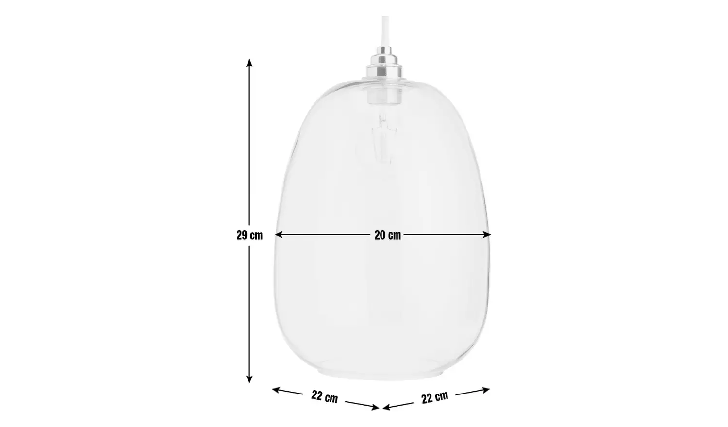 Habitat Glass Clear Easy Fit Drop Lampshade - 29cm