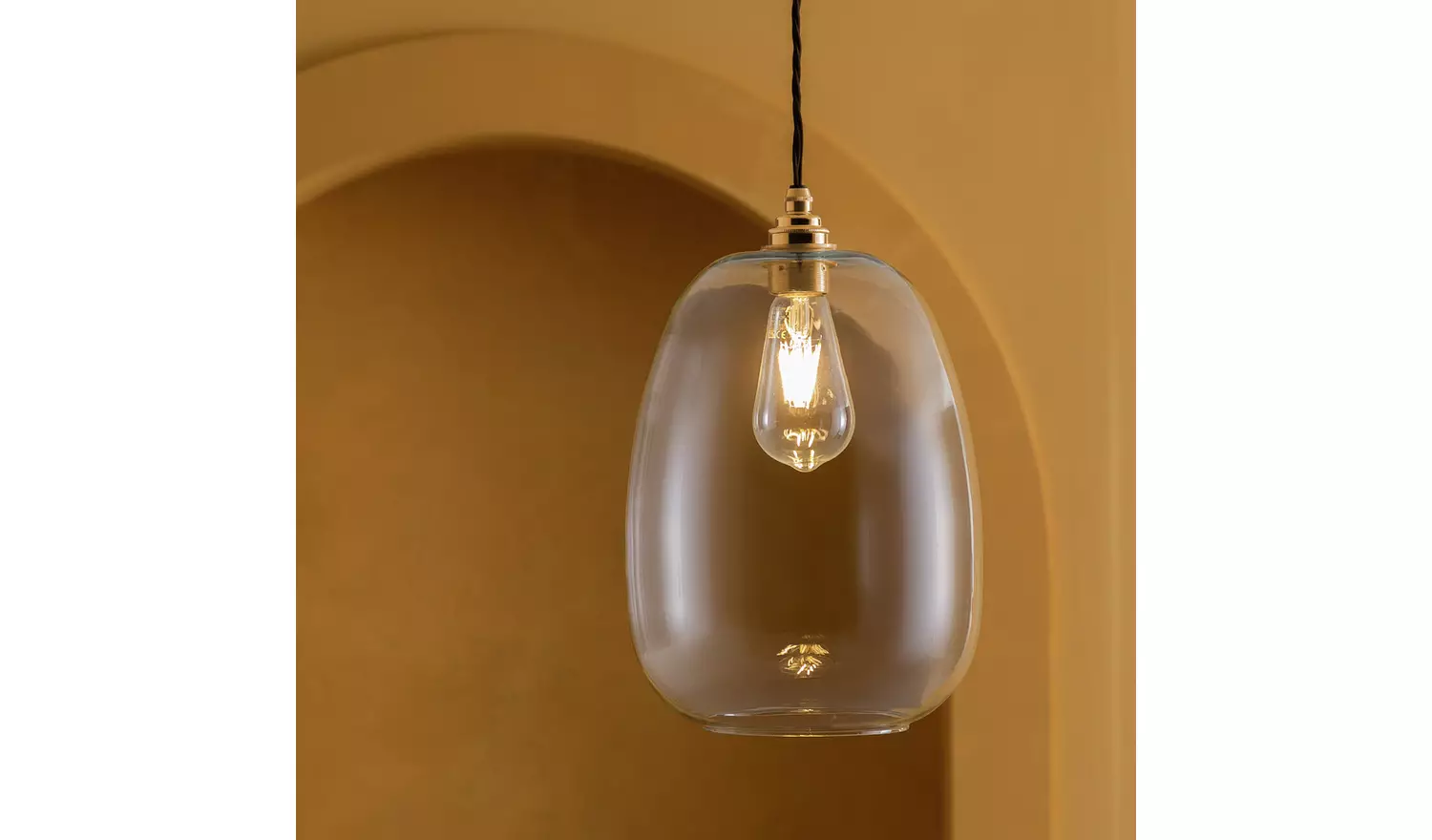 Habitat Glass Clear Easy Fit Drop Lampshade - 29cm