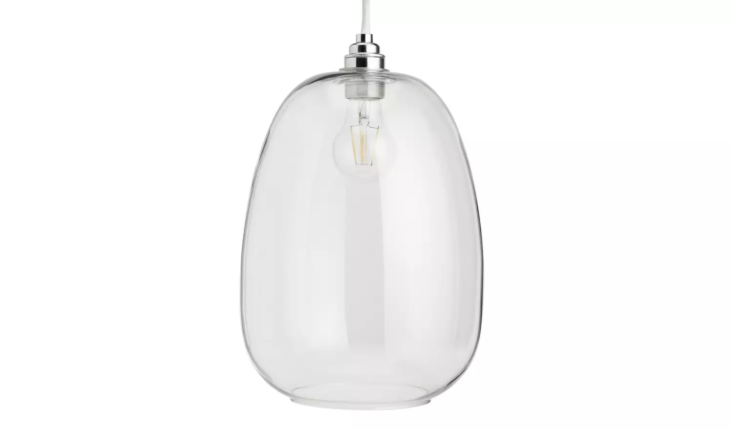 Habitat Glass Clear Easy Fit Drop Lampshade - 29cm