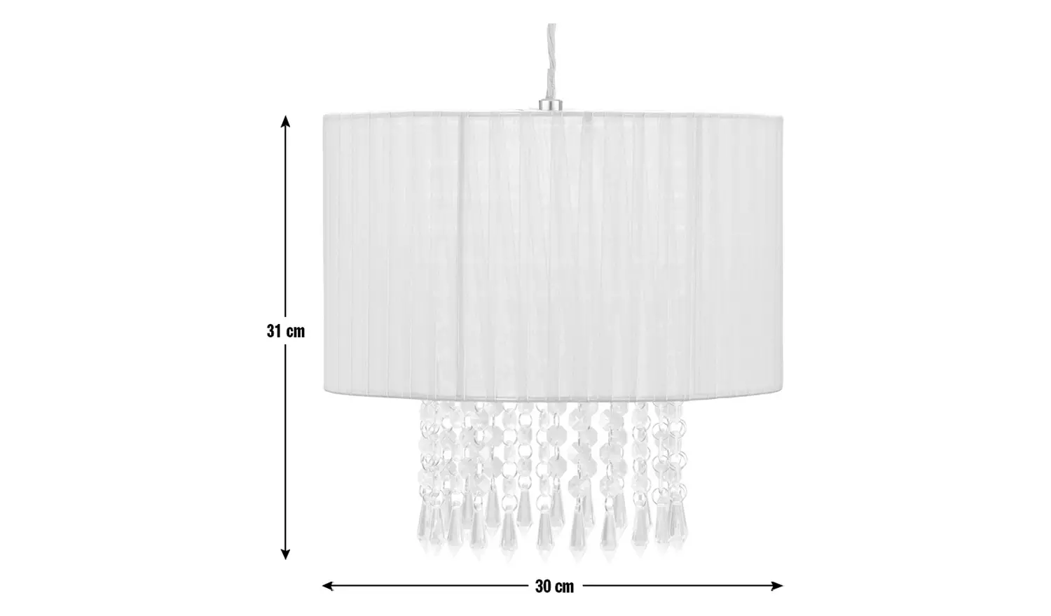 Argos Home Grazia Grey Beaded Lampshade - 30cm