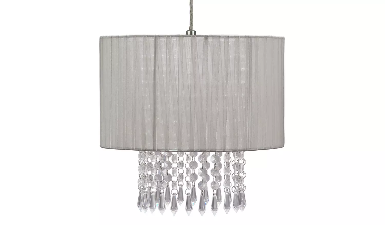 Argos Home Grazia Grey Beaded Lampshade - 30cm