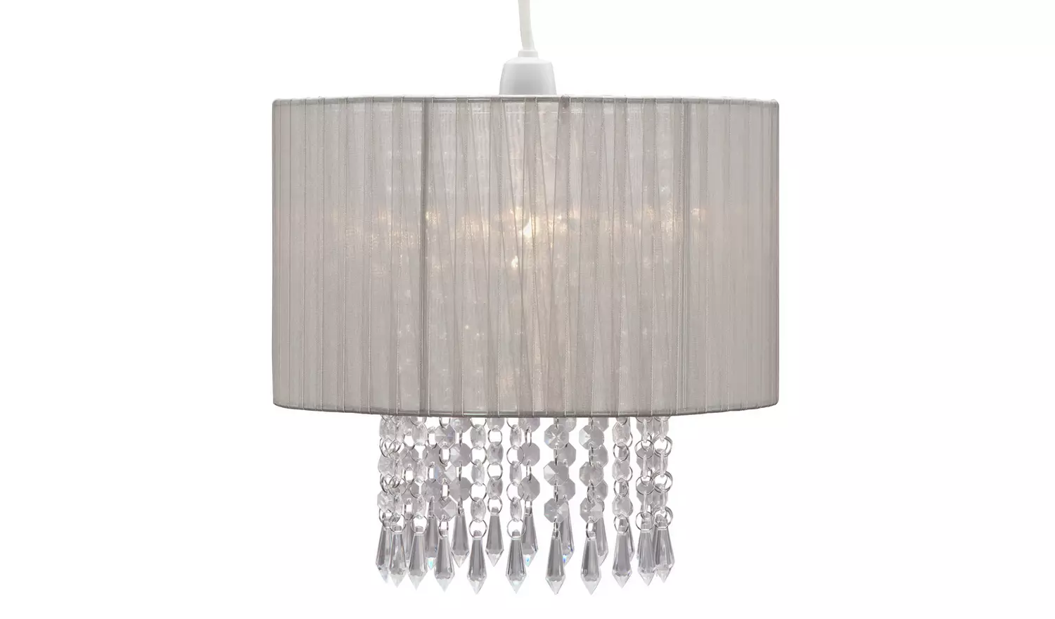 Argos Home Grazia Grey Beaded Lampshade - 30cm