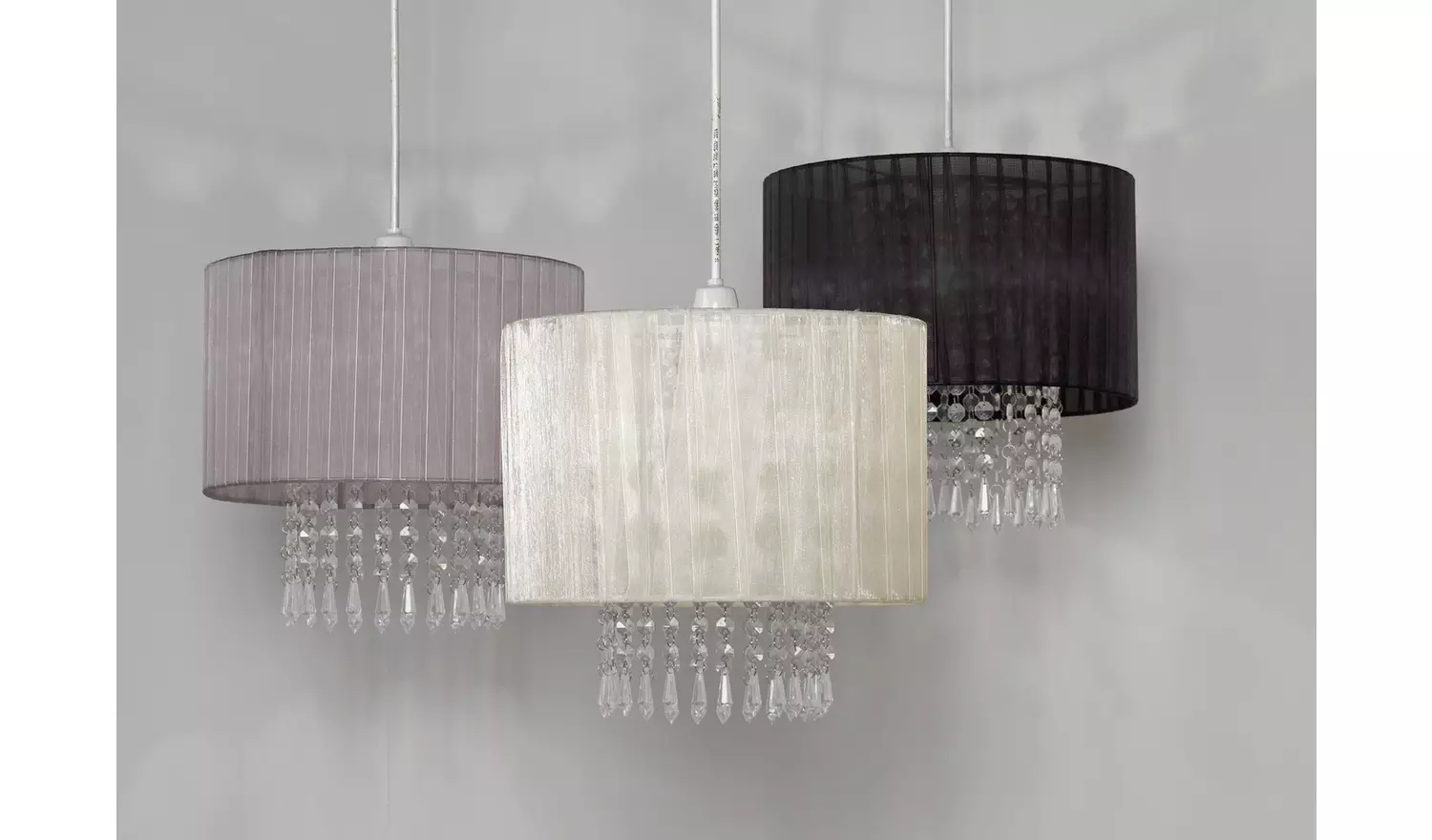 Argos Home Grazia Grey Beaded Lampshade - 30cm