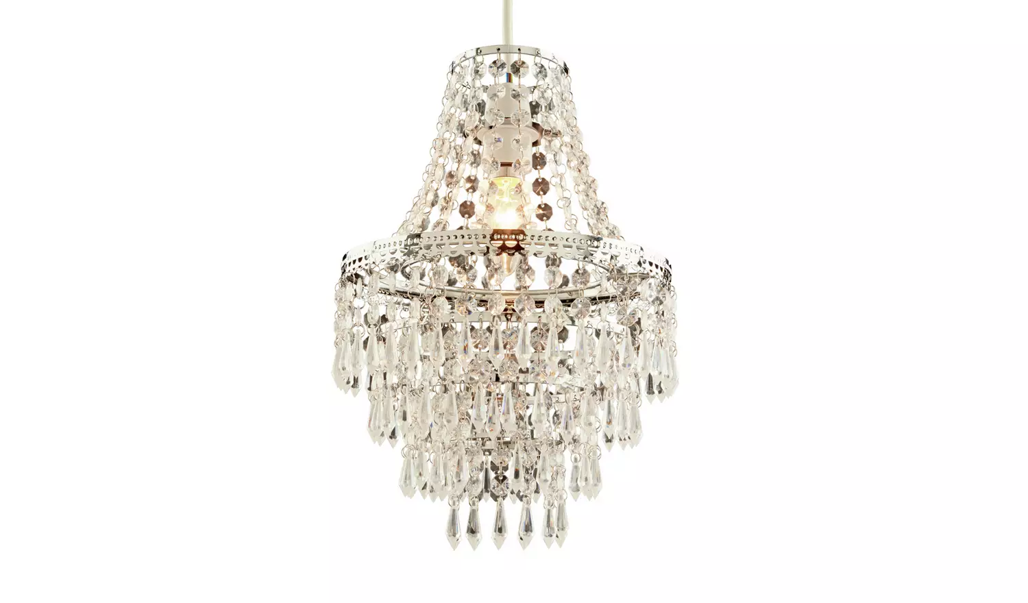 Argos Home Terri Chrome & Clear Chandelier Shade - 23cm