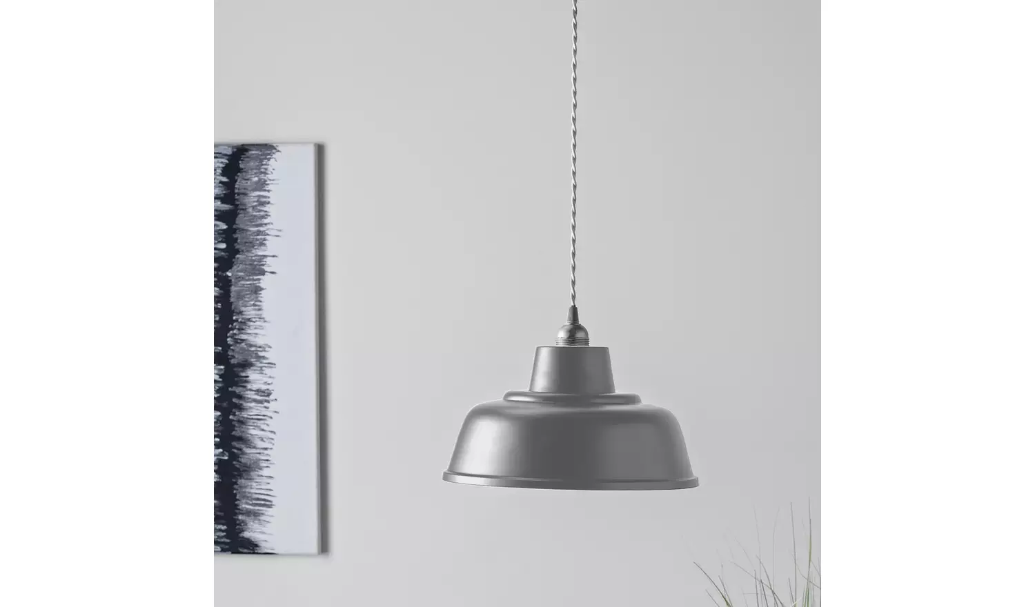 Argos Home Flint Grey Metal Easy Fit Pendant Shade - 30cm