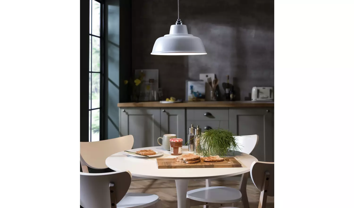 Argos Home White Metal Easy Fit Pendant Shade - 30cm