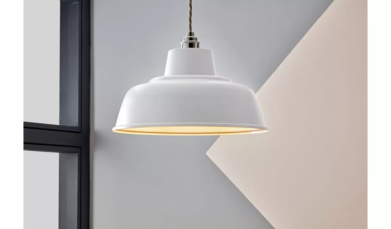Argos Home White Metal Easy Fit Pendant Shade - 30cm