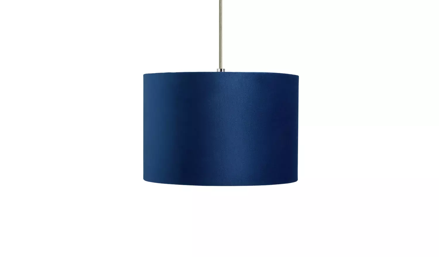 Habitat Navy Blue Velvet Easy Fit Drum Lampshade - 30cm