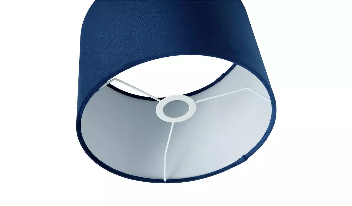 Habitat Navy Blue Velvet Easy Fit Drum Lampshade - 30cm