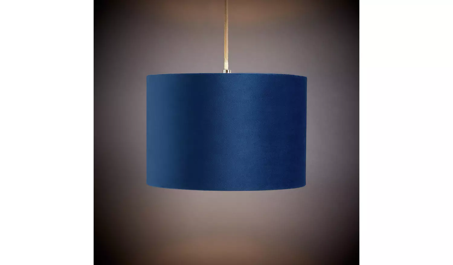 Habitat Navy Blue Velvet Easy Fit Drum Lampshade - 30cm
