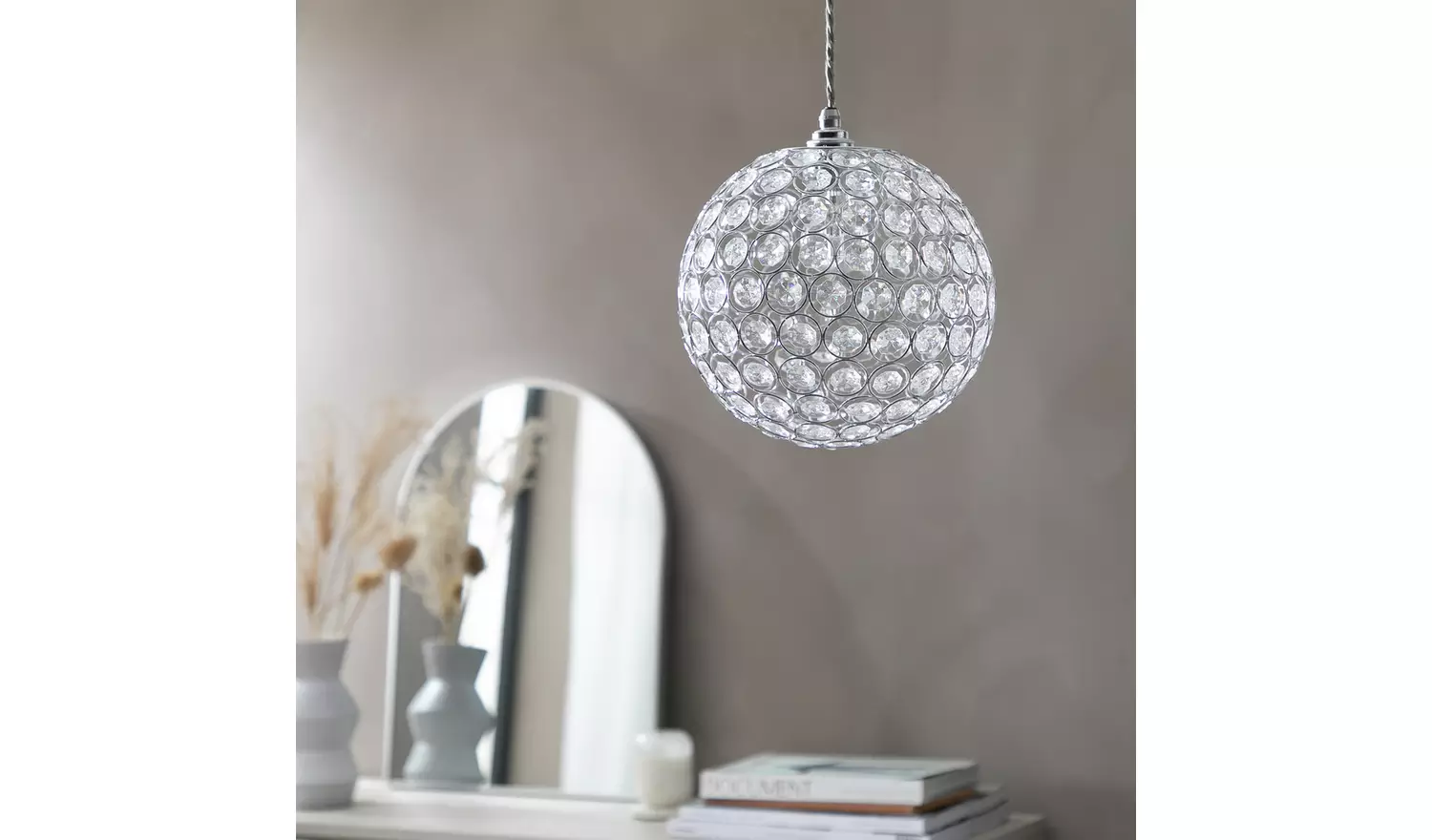 Argos Home Clear Beaded Orb Lampshade - 25cm