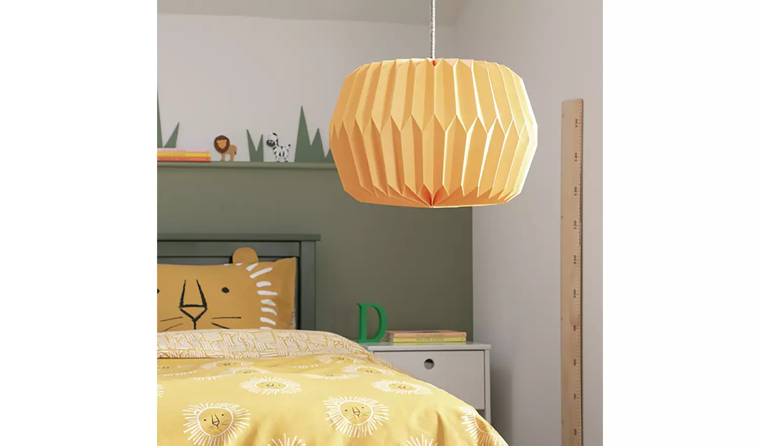 Habitat Kids Yellow Origami Easy Fit Paper Lampshade - 37cm