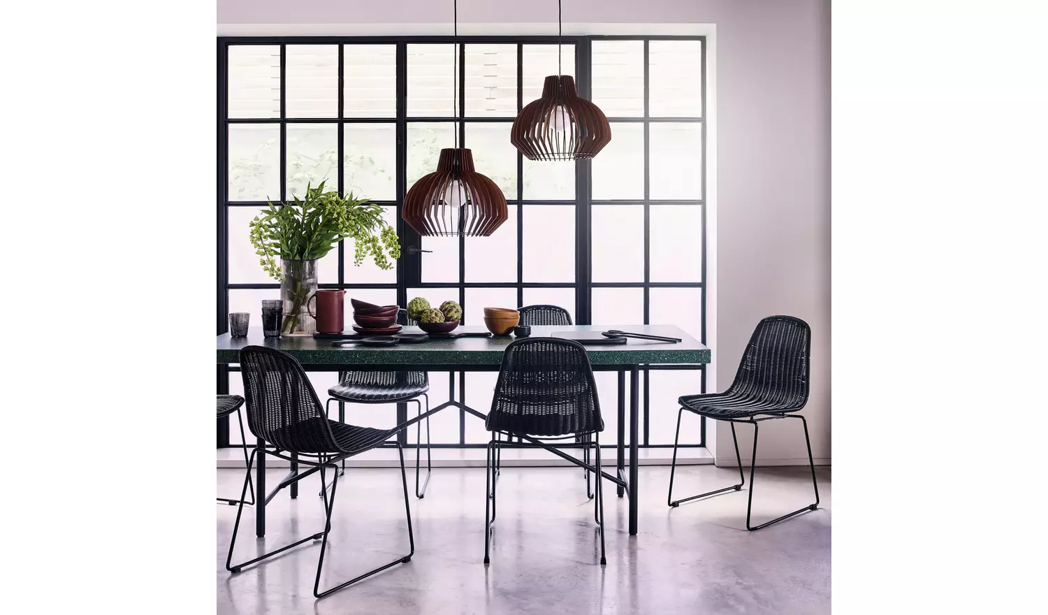 Habitat Achille Walnut Plywood Easy Fit Pendant Shade - 43cm