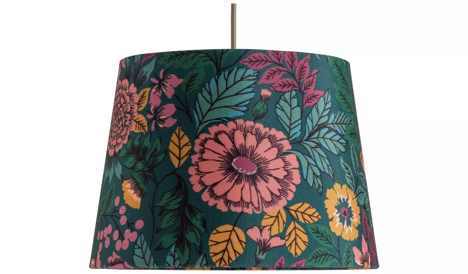 Argos Home Green & Gold Floral Tapered Lampshade - 35cm