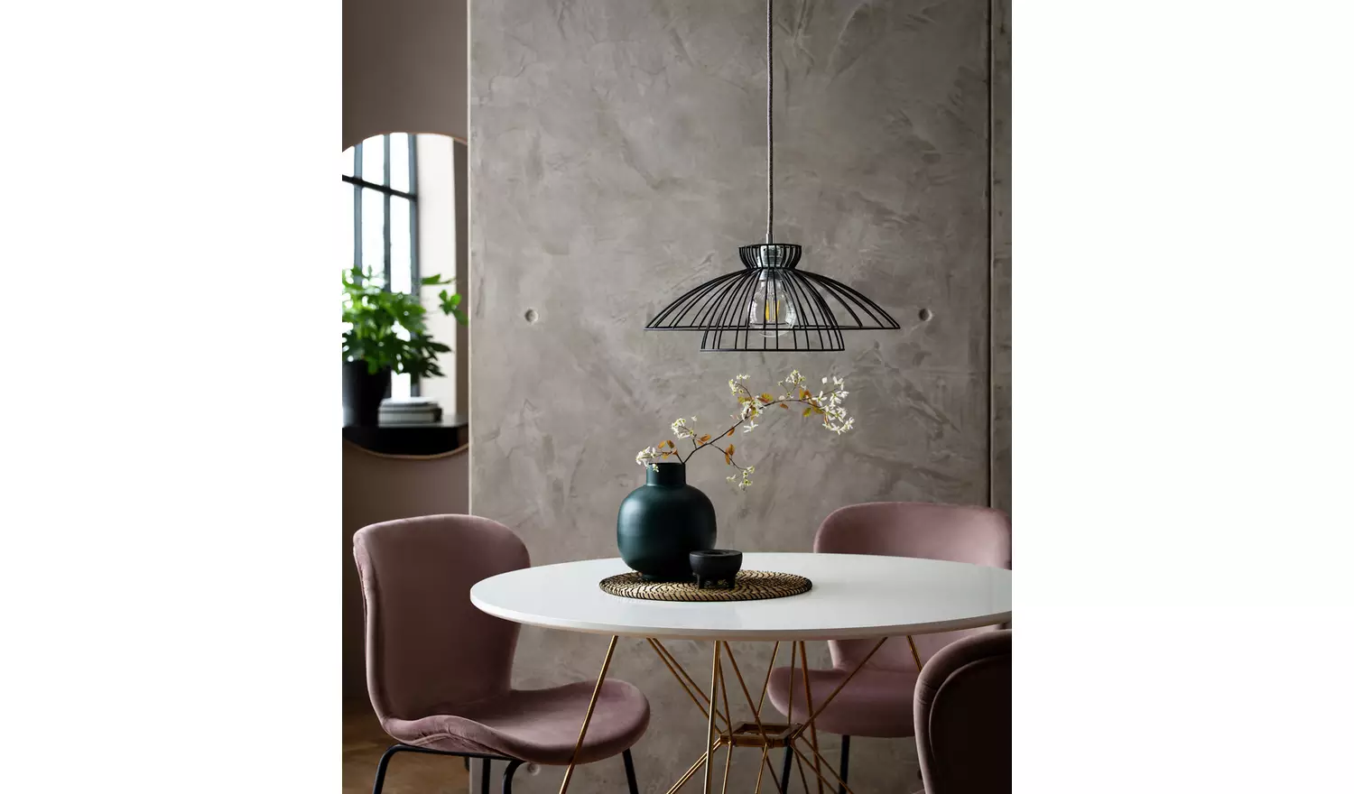 Argos Home Kiso Black Wire 2 Tier Pendant Shade - 40cm