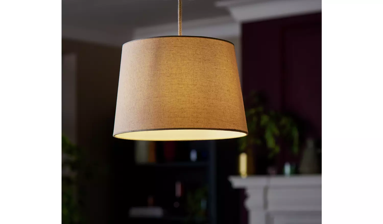 Habitat Cream Textured Easy Fit Tapered Lampshade - 30cm