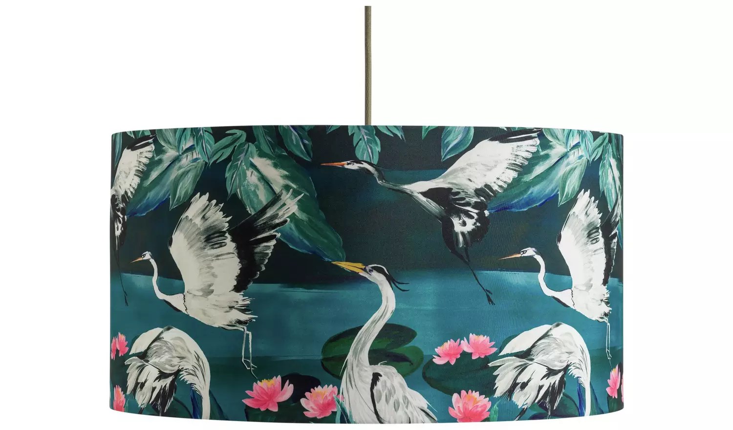 Argos Home Japonica Faux Silk Easy Fit Drum Lampshade - 49cm