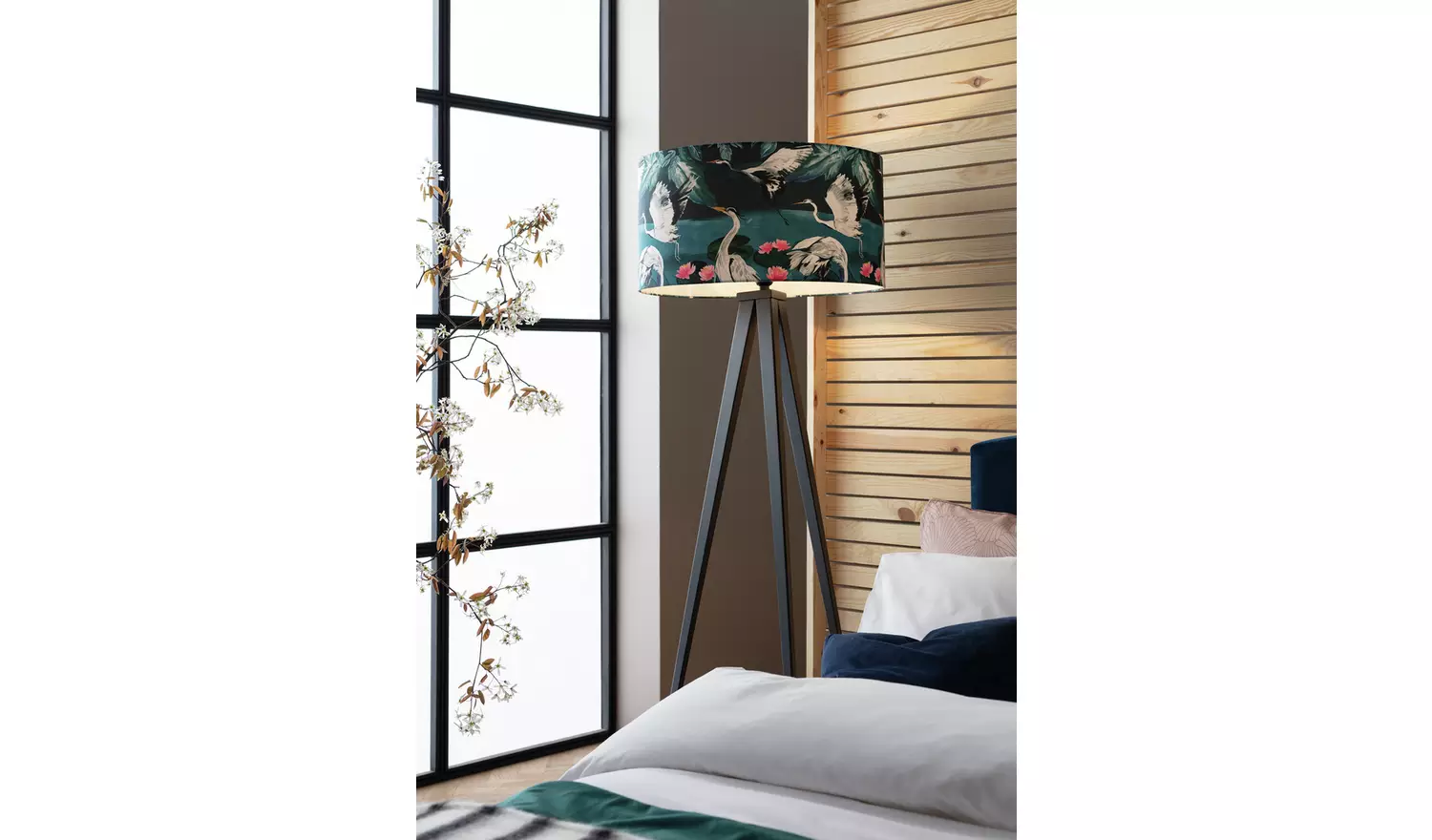 Argos Home Japonica Faux Silk Easy Fit Drum Lampshade - 49cm