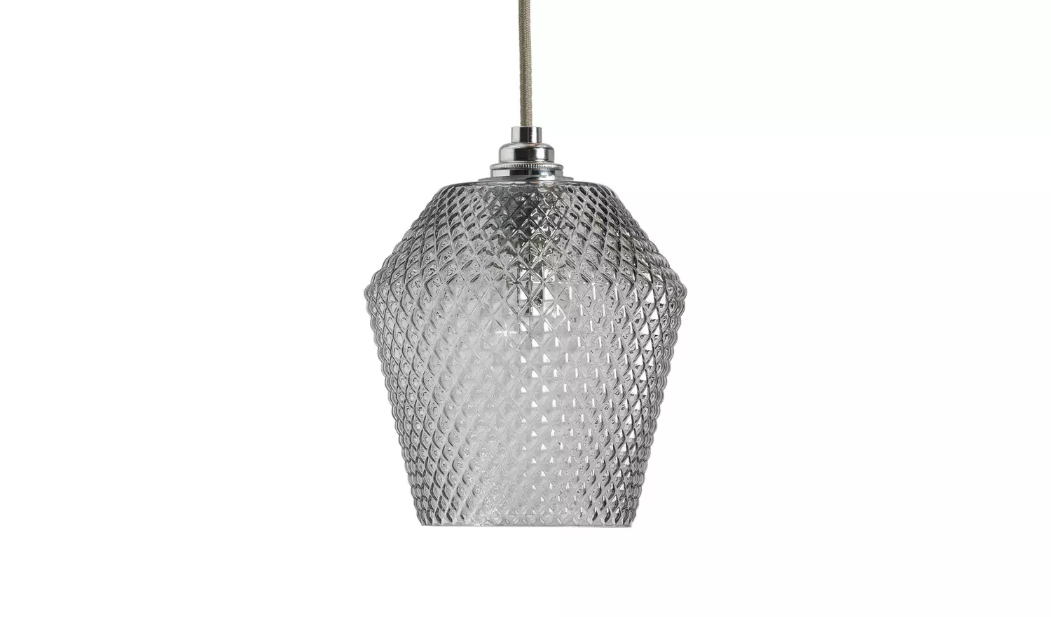 Habitat Nubia Smoke Grey Glass Easy Fit Pendant Shade - 17cm