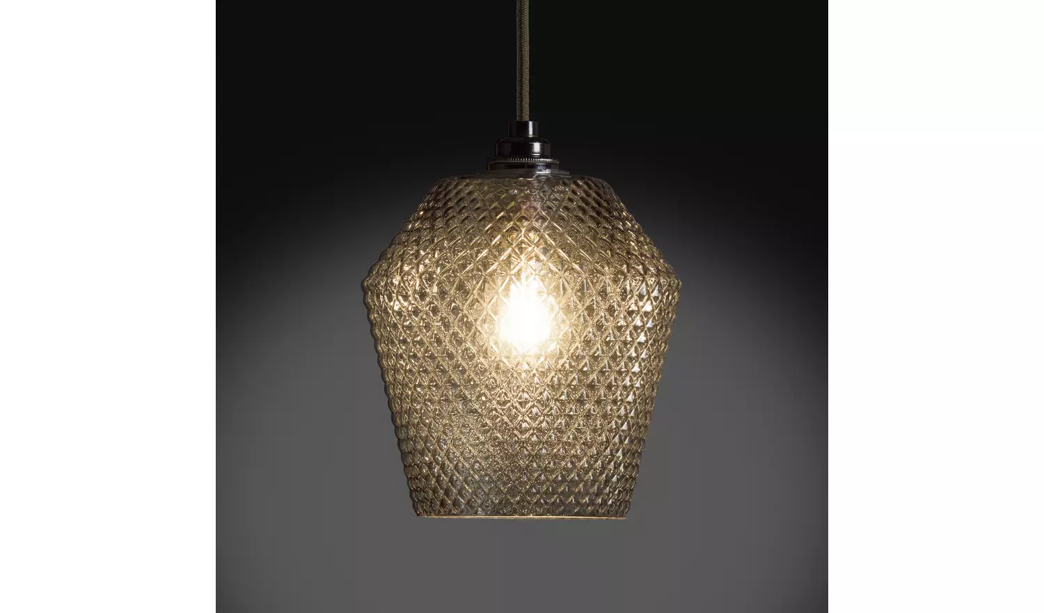 Habitat Nubia Smoke Grey Glass Easy Fit Pendant Shade - 17cm