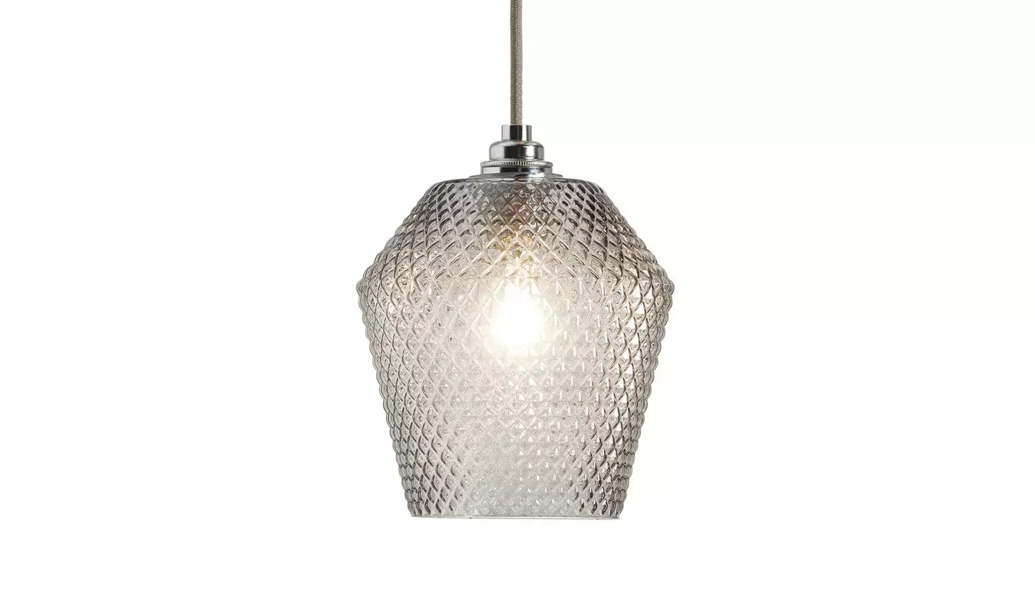 Habitat Nubia Smoke Grey Glass Easy Fit Pendant Shade - 17cm