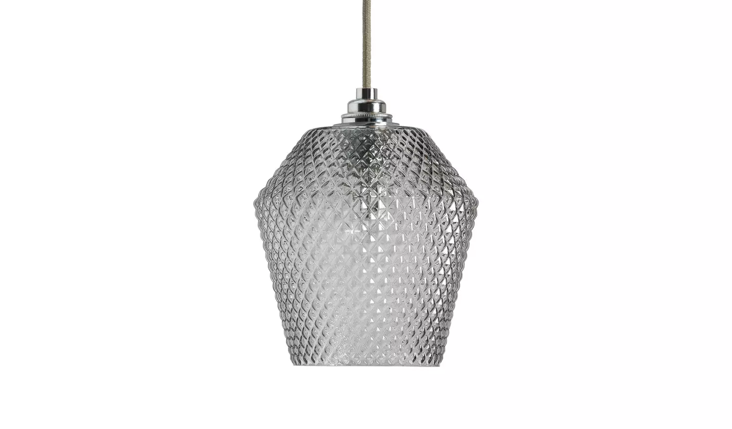 Habitat Nubia Smoke Grey Glass Easy Fit Pendant Shade - 17cm