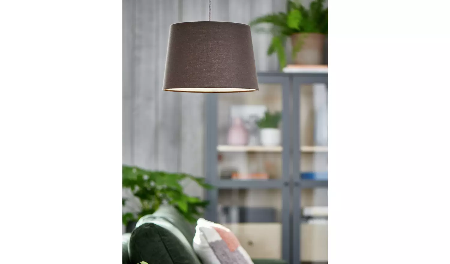 Habitat Dark Grey Textured Easy Fit Tapered Lampshade - 30cm