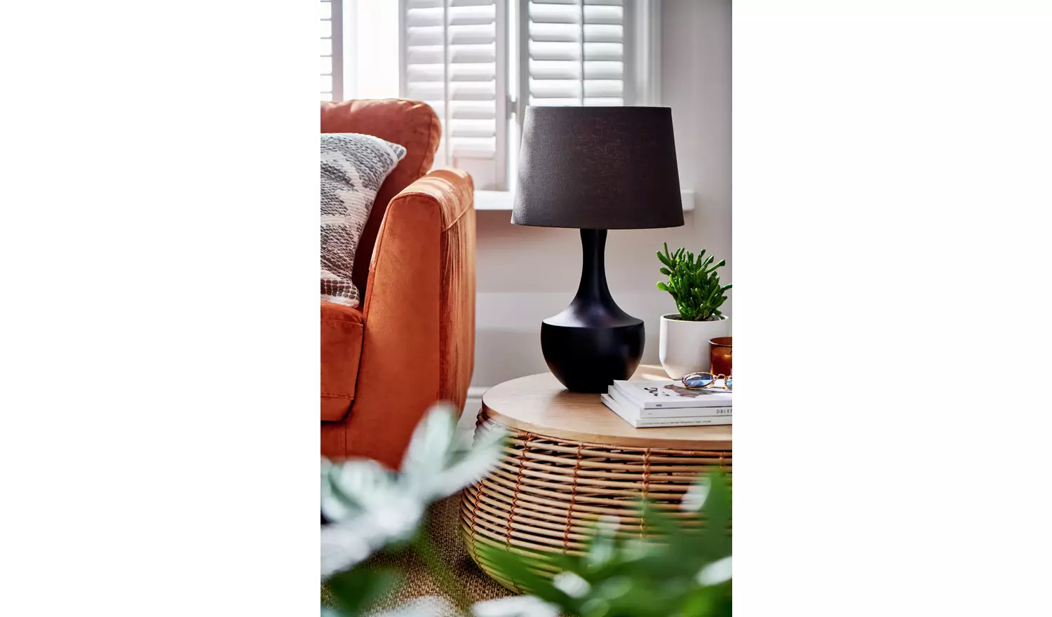 Habitat Dark Grey Textured Easy Fit Tapered Lampshade - 30cm