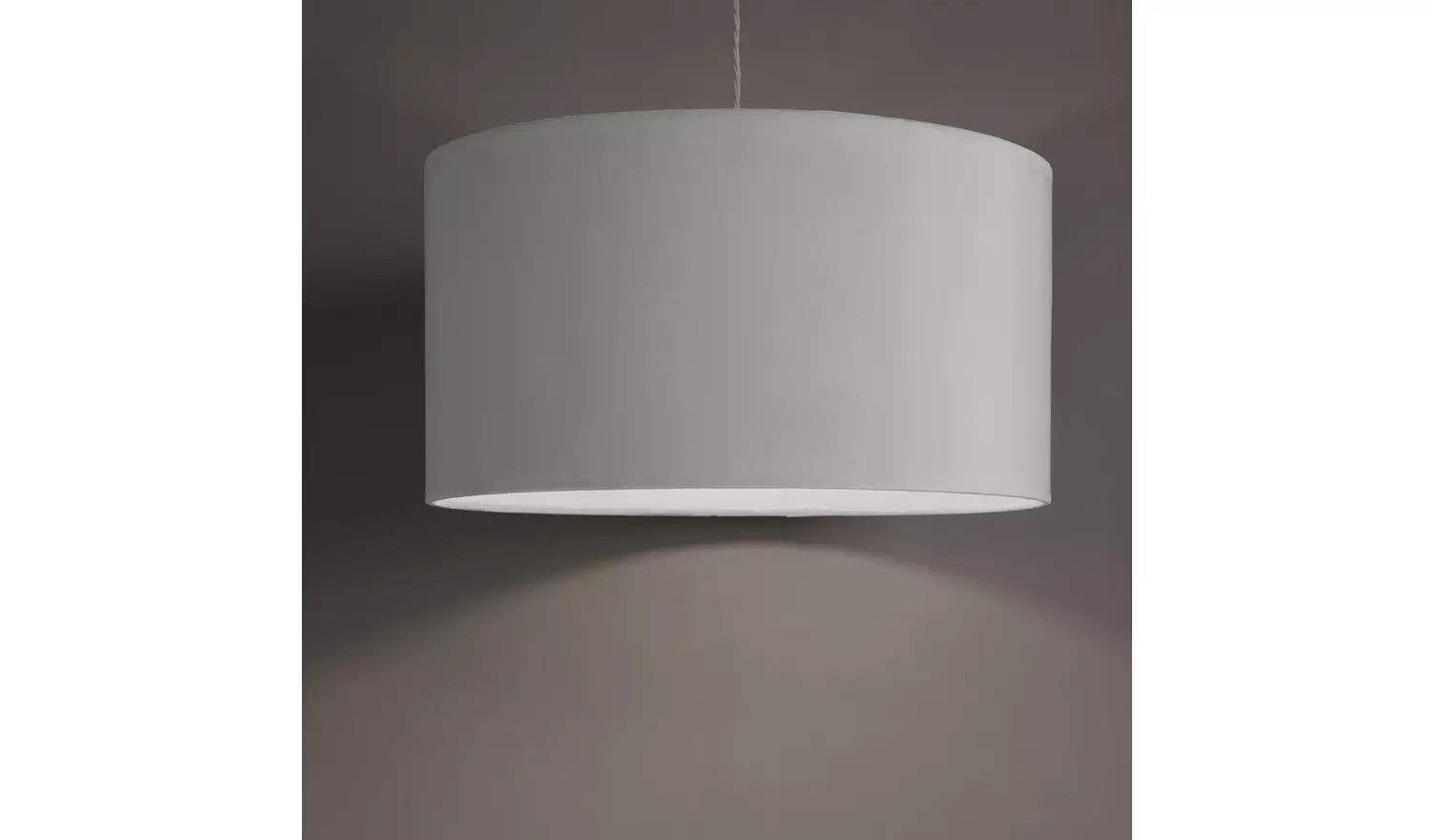 Habitat Grey Velvet Easy Fit Drum Lampshade - 49cm