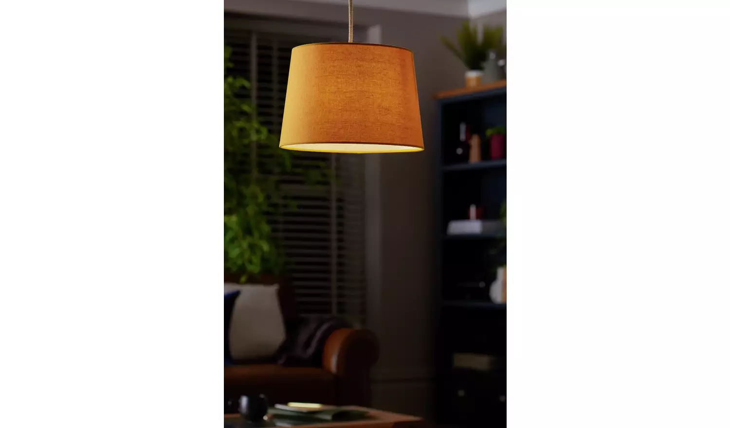 Habitat Mustard Textured Easy Fit Tapered Lampshade - 30cm
