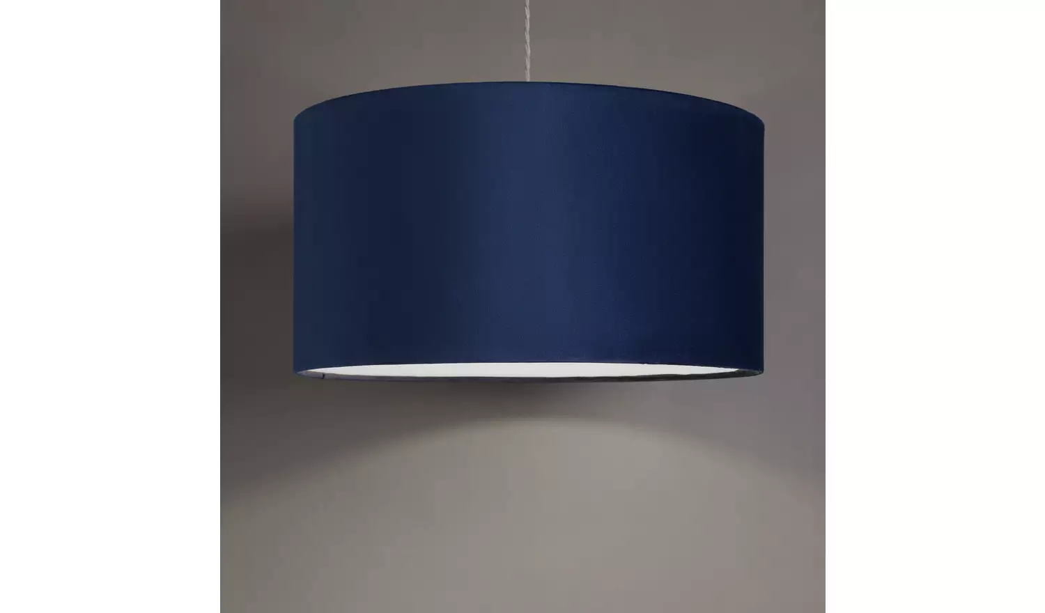 Habitat Navy Blue Velvet Easy Fit Drum Lampshade - 49cm