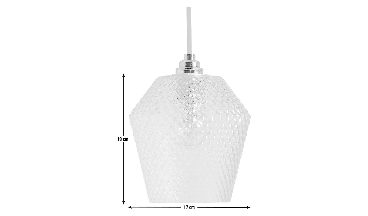 Habitat Nubia Clear Glass Easy Fit Pendant Shade - 17cm