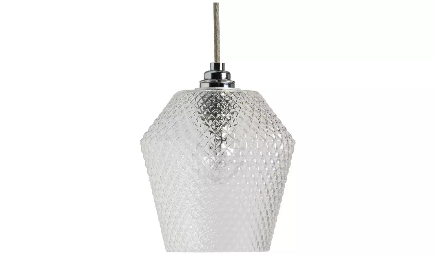 Habitat Nubia Clear Glass Easy Fit Pendant Shade - 17cm