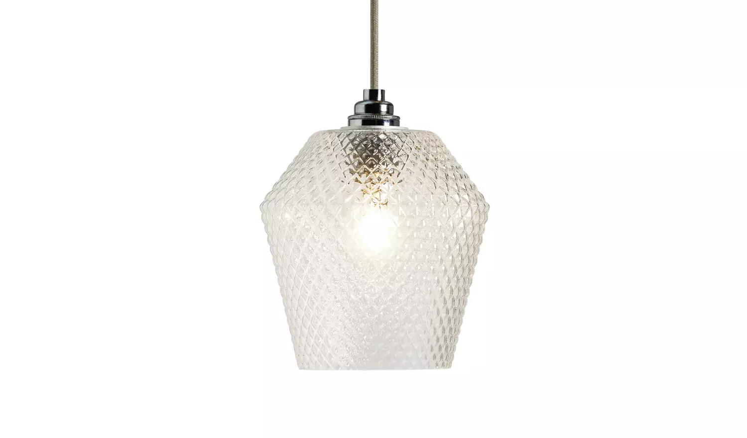 Habitat Nubia Clear Glass Easy Fit Pendant Shade - 17cm