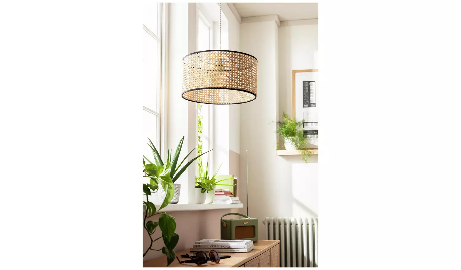 Habitat Ashi Natural Rattan Easy Fit Drum Lampshade - 40cm
