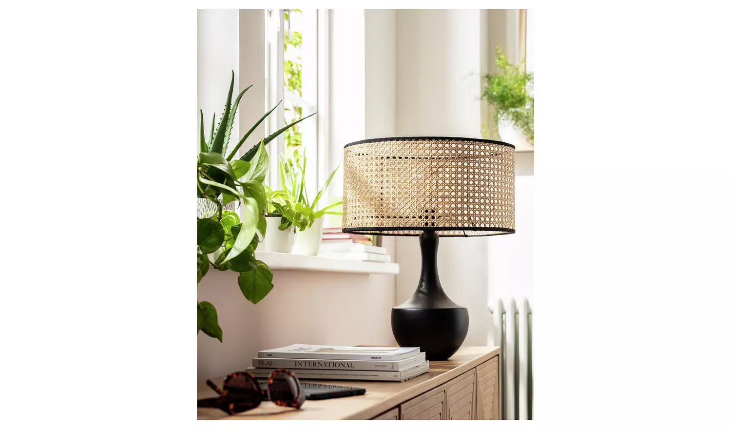 Habitat Ashi Natural Rattan Easy Fit Drum Lampshade - 40cm