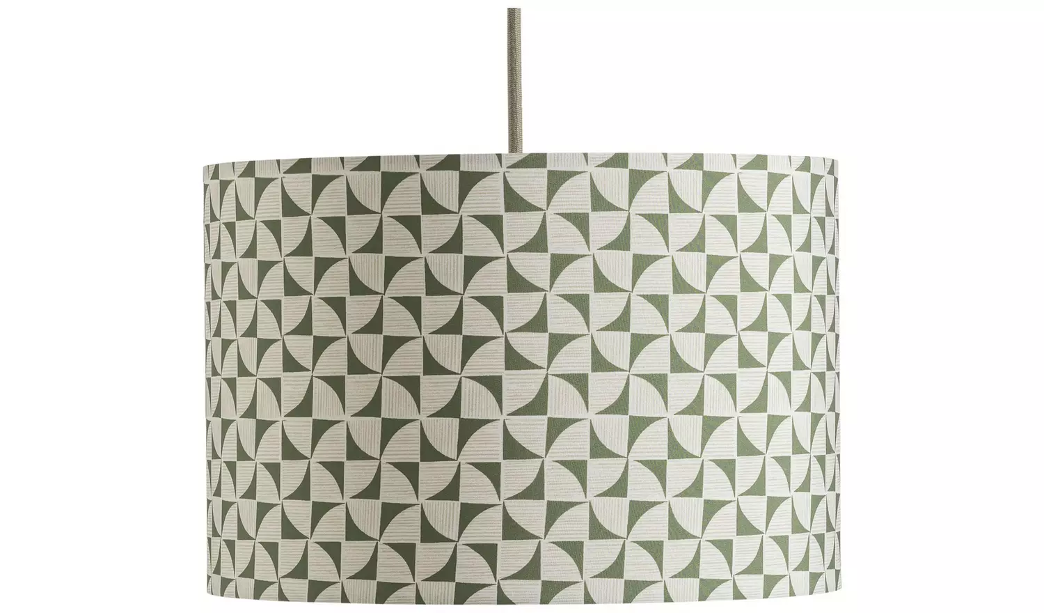 Habitat Green & White Printed Easy Fit Drum Lampshade - 30cm