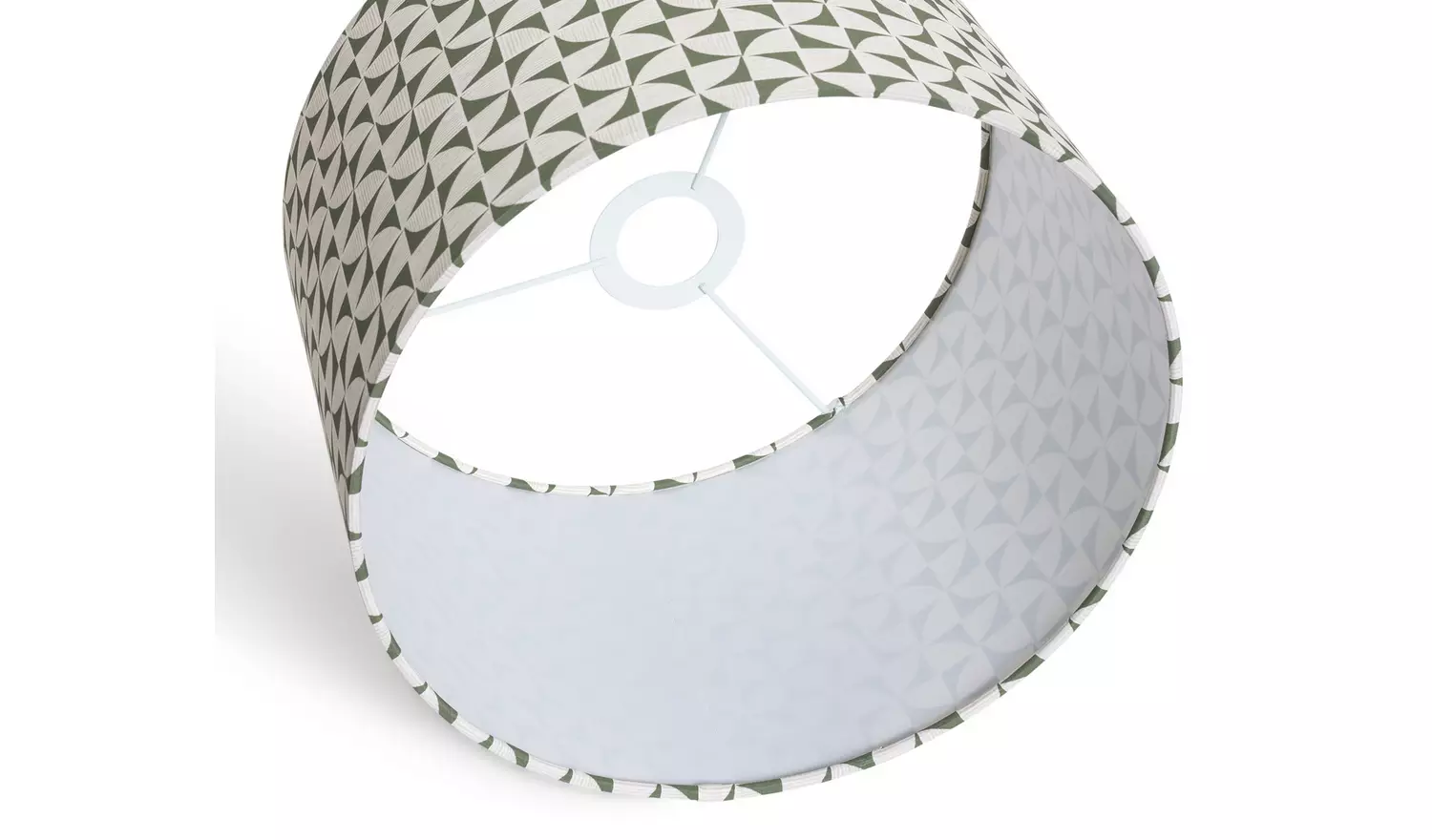 Habitat Green & White Printed Easy Fit Drum Lampshade - 30cm